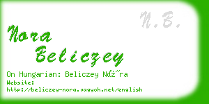 nora beliczey business card